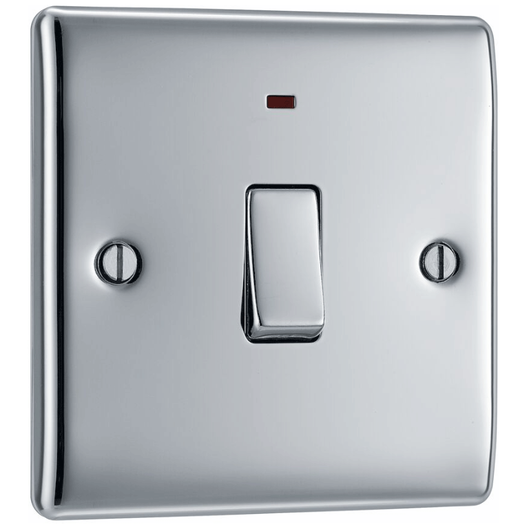 Nexus Switch 20A Double Pole With Power Indicator Polished Chrome
