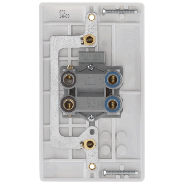 Control Switch 45A Double Pole With Neon Indicator