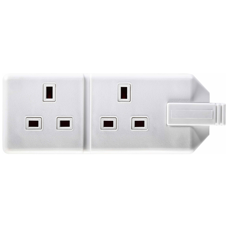 Masterplug Trailing Socket 13A Twin White