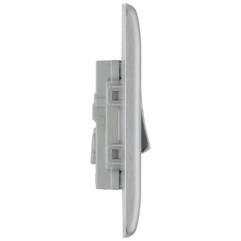 Nexus Switch 10A 1 Gang Intermediate Brushed Steel