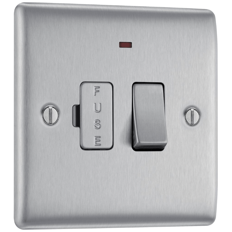 Nexus Spur Switch With Power Indicator Brushed Steel