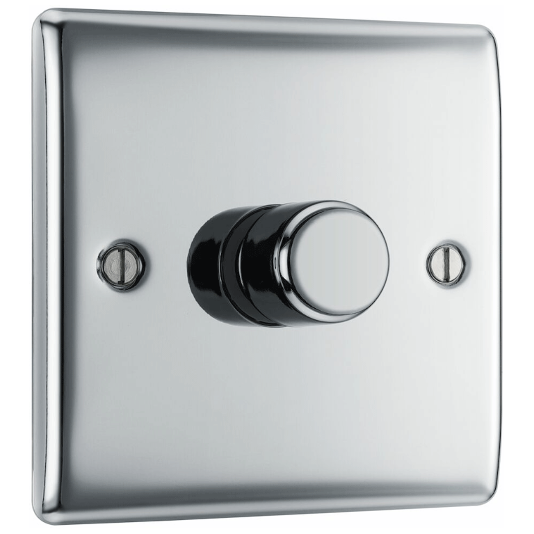 Nexus 1 Gang Dimmer 400W 2 Way Polished Chrome