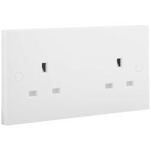 BG 900 Series 13A 2 Gang Unswitched Socket White