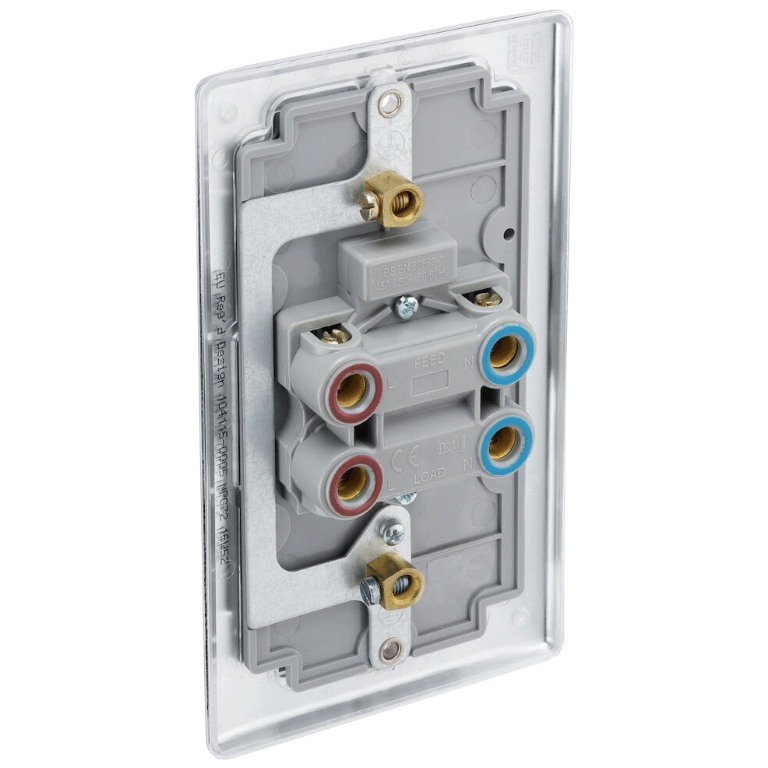 Nexus 45A Double Pole Switch With Neon Indicator Polished Chrome