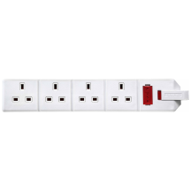 Permaplug 13A 4 Gang Trailing Socket White