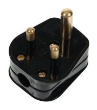 Click 3 Pin Round 5a Plug - Black