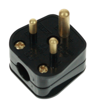 Click 3 Pin Round 2a Plug - Black