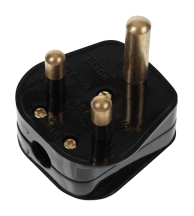 Click 3 Pin Round 15a Plug - Black