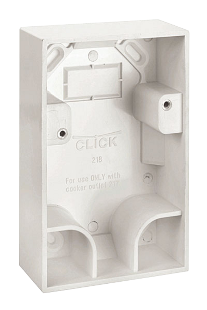 Pattress box for Dual Appliance Outlet Plate