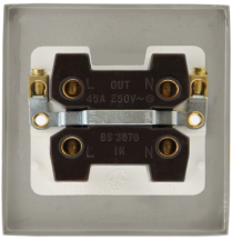 Scolmore Click Deco 45A DP 1 Gang Switch Metal / Black Insert Polished Chrome