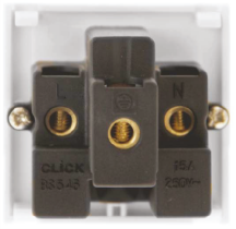 Click Mode 15a Round Pin Socket - Black