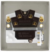 Scolmore Click Deco 13A Switched Fused Spur with Flex Outlet Metal / Black Insert Satin Chrome