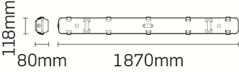 LUMINAIRE NON CORROSIVE TWIN 70W LED