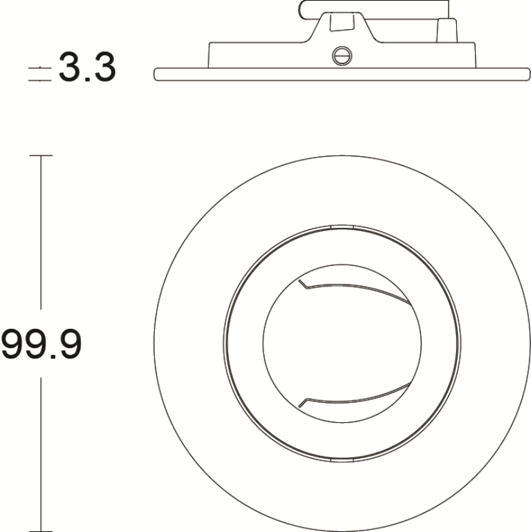 FIREGUARD IP20 TILT ADJUSTABLE  BEZEL | BRUSHED CHROME