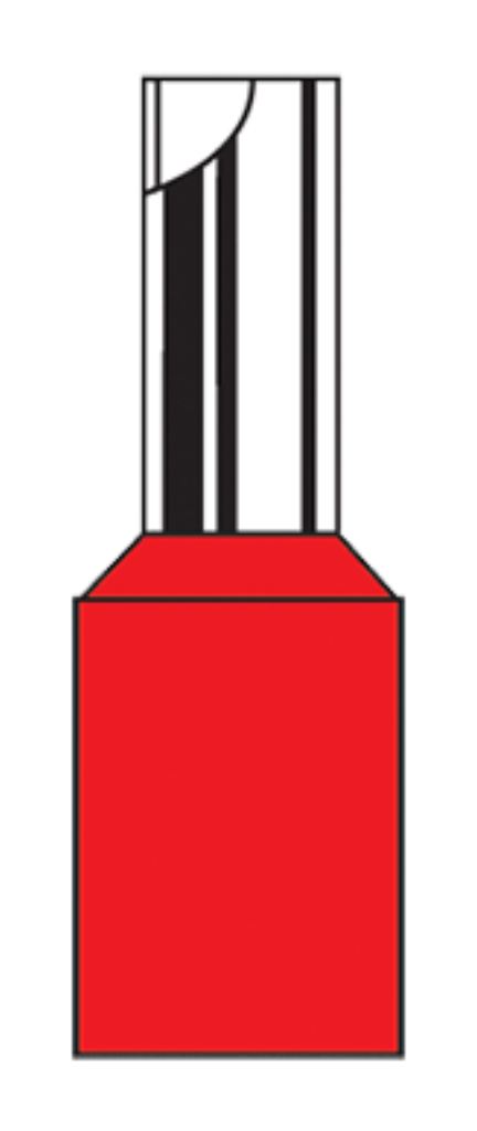 Termtech 1.0BLFT Ferrule 1.0mm Red