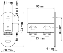 Walraven BIS RapidRail Wall Plate