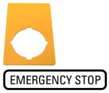 Label Pushbutton Marked Emergency Stop 33X50mm