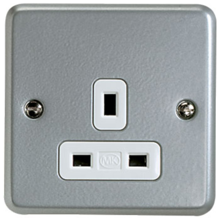 MK Metalclad K848ALM 1 Gang Unswitched Socket 13A