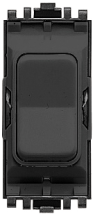 MK Grid 10A Retractive Switch Black