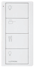 Pico Wireless 4-Button Scene Keypad: Kitchen Lighting Controller - Artic White