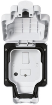 Weatherproof Switched Fused Spur 13A C/W Flex Out IP66 White