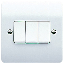 MK Logic Plus 3 Gang 20A SP 2 Way Light Switch