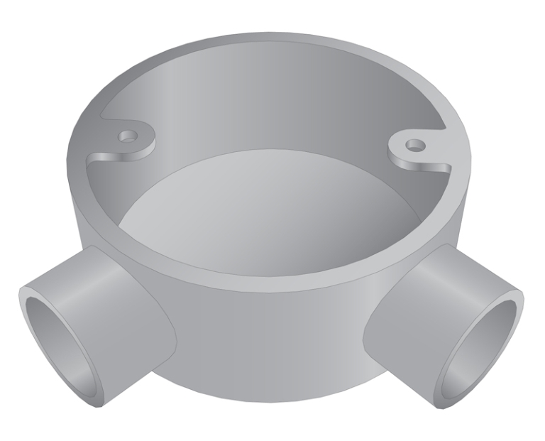 Greenbrook 20mm Galvanised Circular Angle Conduit Box (2 Way)