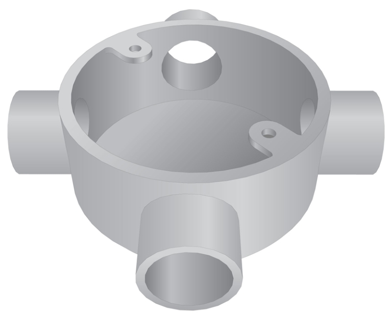 Greenbrook 25mm Galvanised Circular Intersection Conduit Box (4 Way)