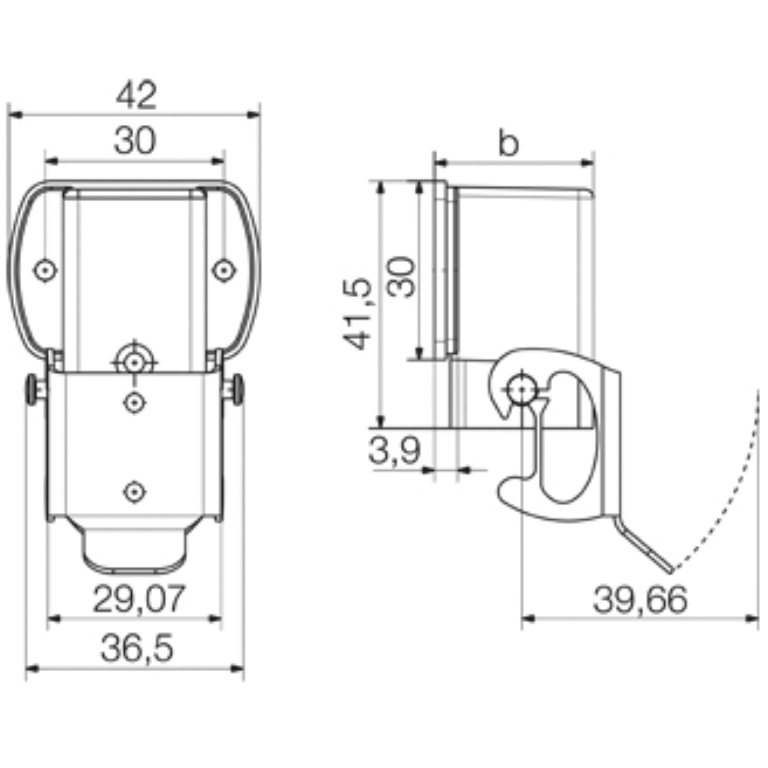 3/4 Pin Angled Bulkhead Housing