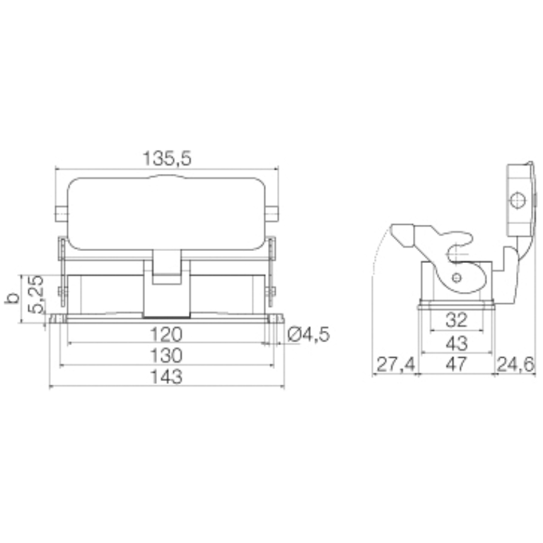 24 Pin Bulkhead Housing With Cover