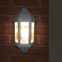 Eterna 60W Half Lantern with PIR White