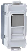 Schneider GET Ultimate Secondary Telephone Grid Outlet Stainless Steel White Insert