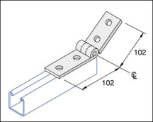 Atkore Unistrut 4 Hole Variable Angle Bracket 102mm x 102mm for Strut (Sold in 1's)