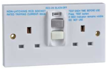 Schnieder GET 13A 2 Gang RCD Latching Unswitched Socket