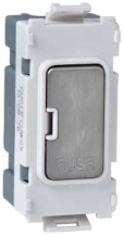 Schneider GET Ultimate 13A Grid Fuse Unit Stainless Steel White Insert