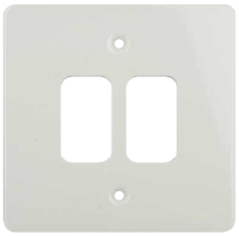 Schneider GET Ultimate 2 Gang Grid Front Plate Painted White