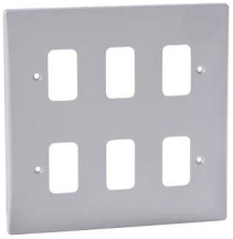 Schneider GET Ultimate 6 Gang Grid Face Plate White