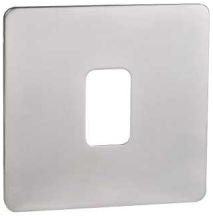 Schneider GET Ultimate 1 Gang Screwless Grid Front Plate Mirror Steel