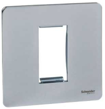 Schneider GET Ultimate 1 Gang 1 Module Screwless Face Plate Polished Chrome