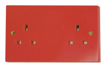 Click 2 Gang 13a Unswitched Socket Outlet - Red