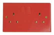 Click 2 Gang 13a Switched Socket Outlet - Red