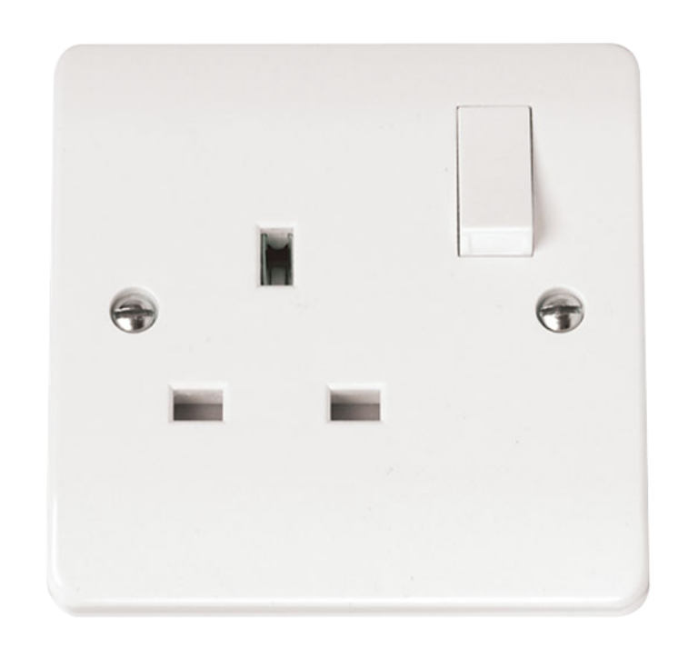 Switched Socket 13A 1 Gang Double Pole