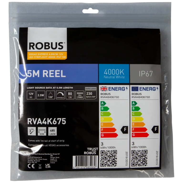 Robus 4.8W 12V STRIP CW IP67 5