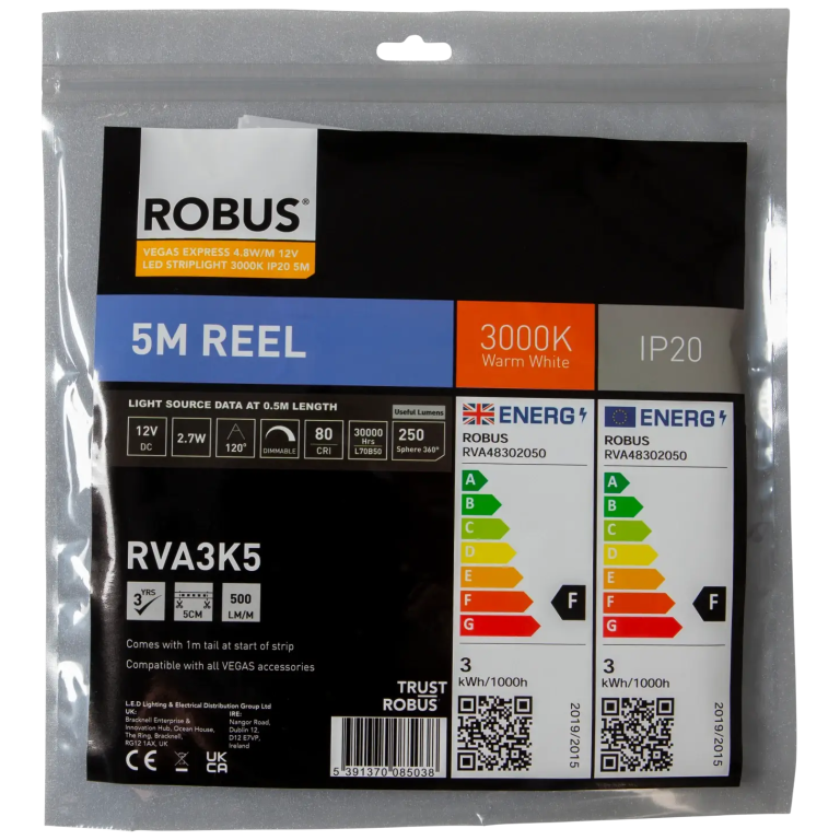 Robus 4.8W 12V STRIP WW IP20 5