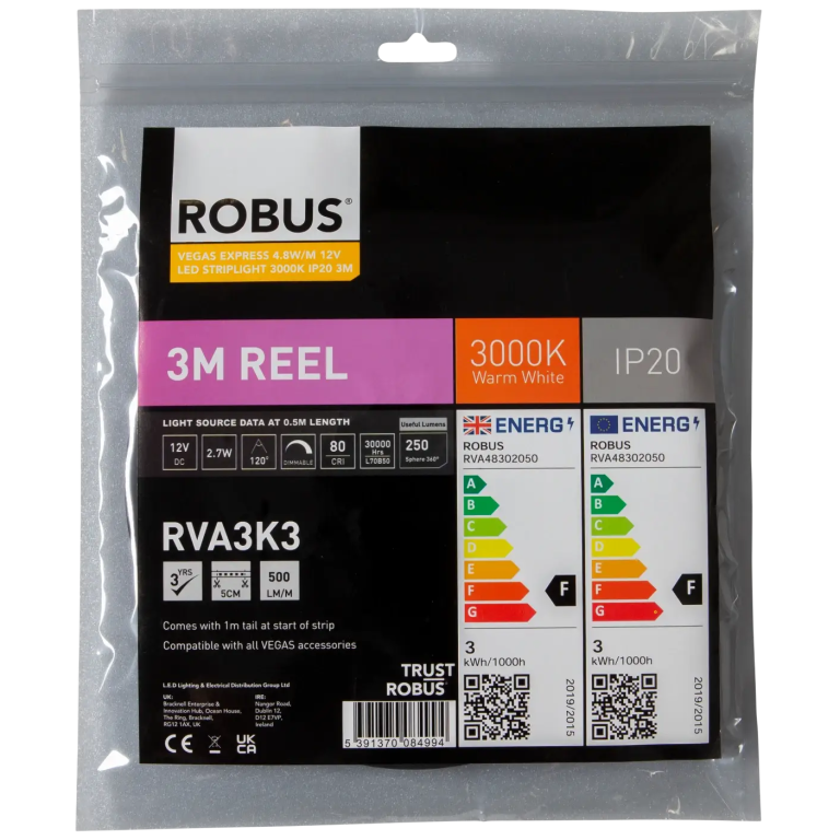 Robus 4.8W 12V STRIP WW IP20 3