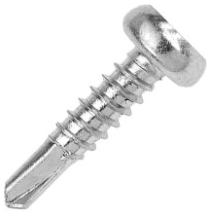 4.8 x 20mm Screw Metal Pan Head Self Drill Steel/Bright Zinc Plated [Pack=100]