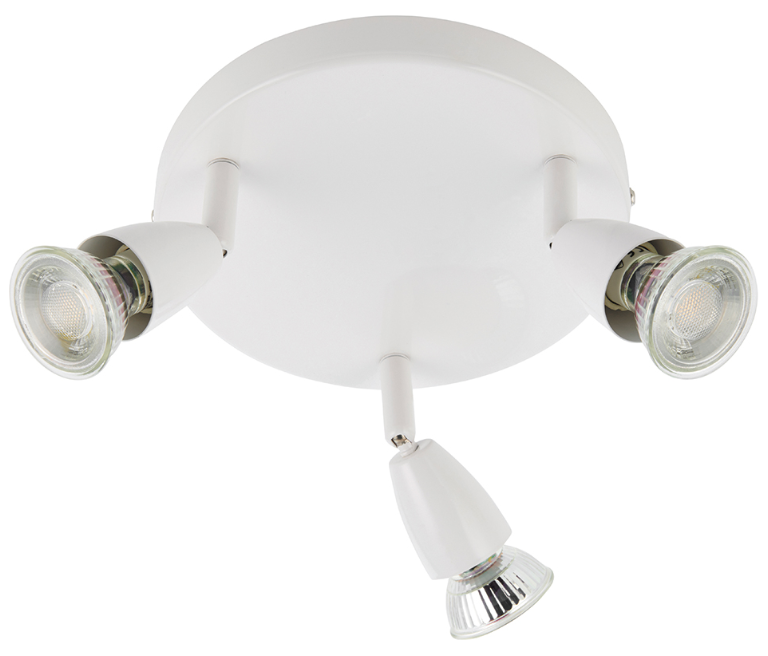 AMALFI TRIPLE SPOTLIGHT ROUND PLATE GU10 WHITE