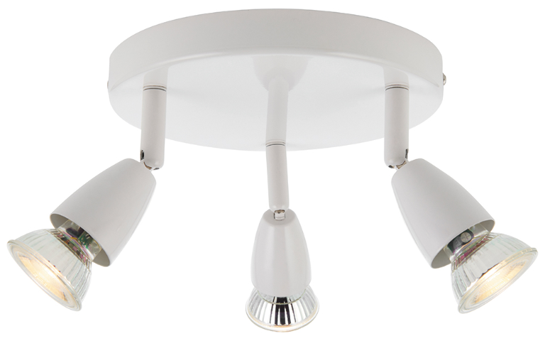 AMALFI TRIPLE SPOTLIGHT ROUND PLATE GU10 WHITE