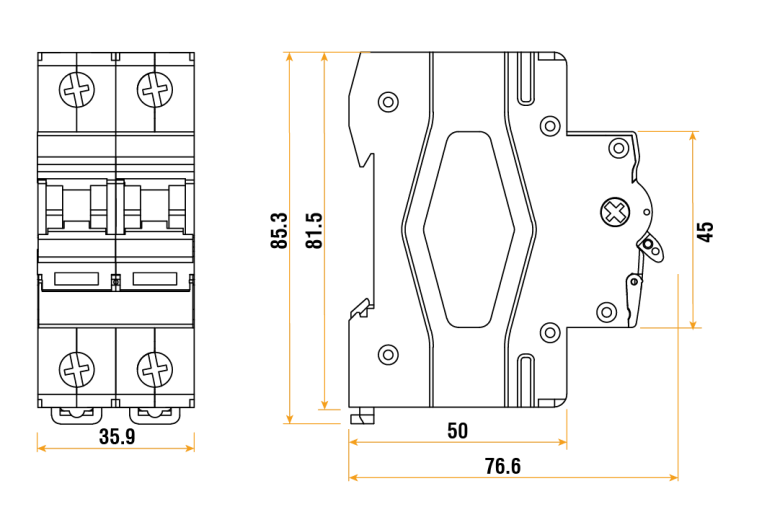 ELUCIAN CU2MS100 100A DP MAIN SWITCH DISCONNECTOR