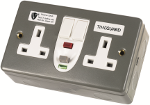 Timeguard 13A 2 Gang Passive RCD Socket Metal Clad